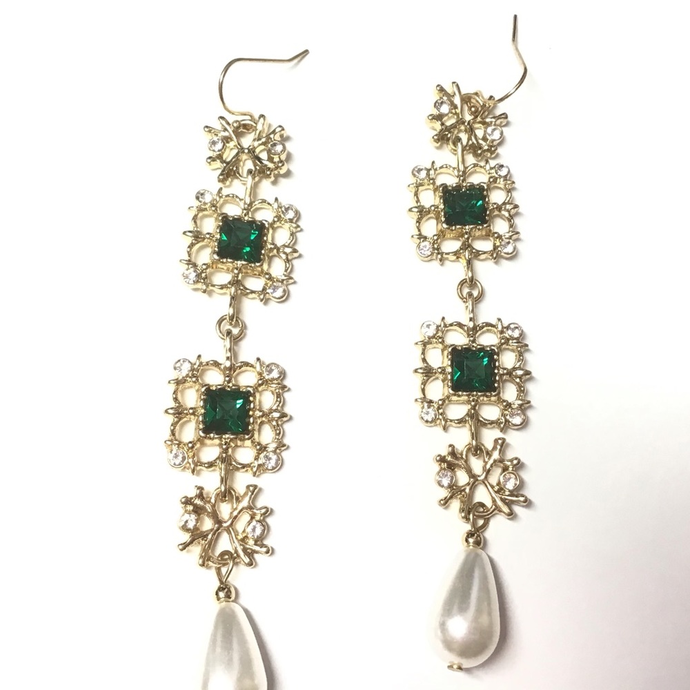 Art Deco Style Pearl chandelier Earrings